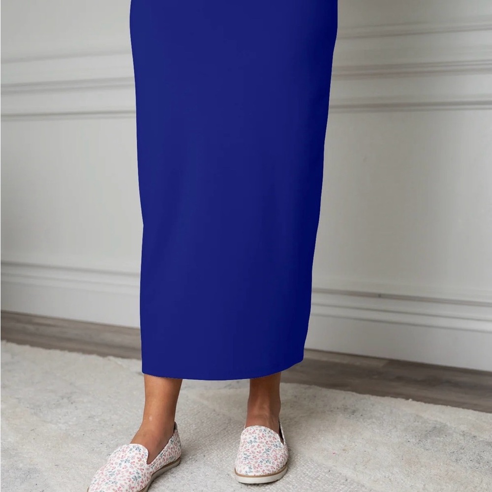 Chic Royal Blue Maxi Skirt